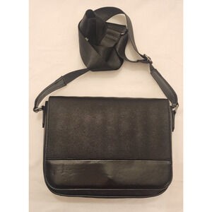 ALDO- COANNX 004- Textured Flap Adjustable Crossbody Strap Messenger Bag- Black